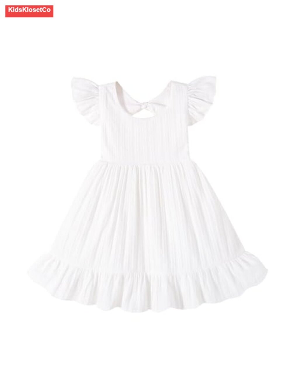 Toddler Girl Summer Dress Backless Bow Ruffle Sundress Outfit